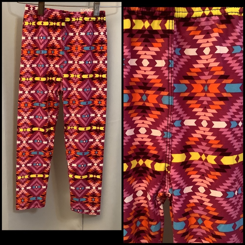 Leggings Kid’s Age 3-5 Pink Kaleidoscope Pattern